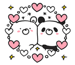 bear & panda with LOVE sticker #9542795