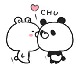 bear & panda with LOVE sticker #9542796