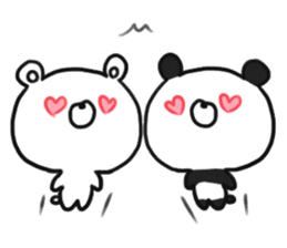 bear & panda with LOVE sticker #9542801