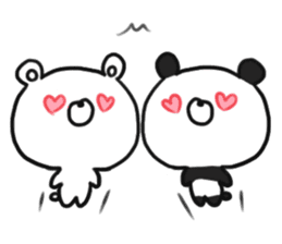 bear & panda with LOVE sticker #9542801