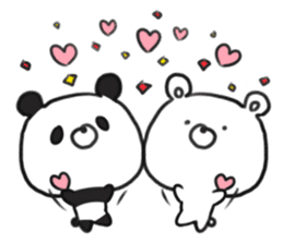 bear & panda with LOVE sticker #9542803