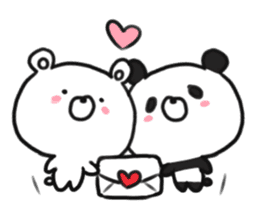 bear & panda with LOVE sticker #9542812