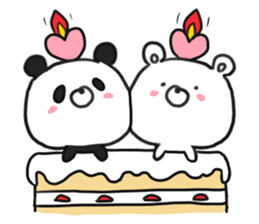 bear & panda with LOVE sticker #9542819