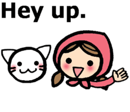 British Englsih with girl and cat 2 sticker #9545864