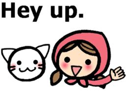 British Englsih with girl and cat 2 sticker #9545864