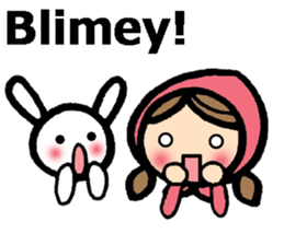 British Englsih with girl and cat 2 sticker #9545871