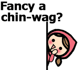 British Englsih with girl and cat 2 sticker #9545875