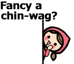 British Englsih with girl and cat 2 sticker #9545875