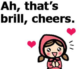 British Englsih with girl and cat 2 sticker #9545877