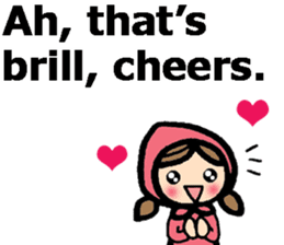 British Englsih with girl and cat 2 sticker #9545877