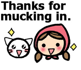 British Englsih with girl and cat 2 sticker #9545878