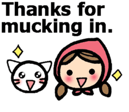 British Englsih with girl and cat 2 sticker #9545878