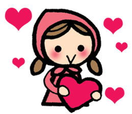 British Englsih with girl and cat 2 sticker #9545879