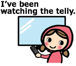 British Englsih with girl and cat 2 sticker #9545889