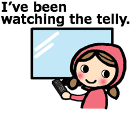 British Englsih with girl and cat 2 sticker #9545889