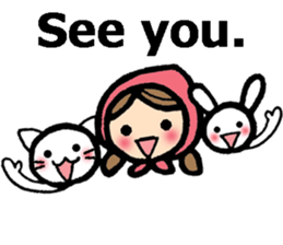 British Englsih with girl and cat 2 sticker #9545903