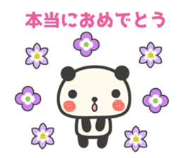 Flowers bloom Congratulations panda sticker #9549876