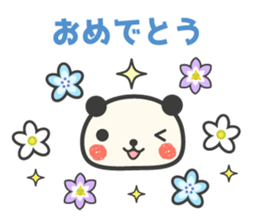 Flowers bloom Congratulations panda sticker #9549878