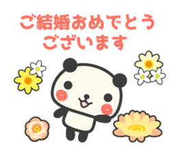Flowers bloom Congratulations panda sticker #9549888