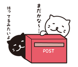 <white cat and black cat> sticker #9550416