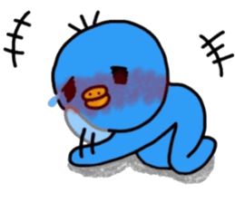 Healing blue chick events and everyday sticker #9550599