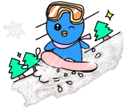 Healing blue chick events and everyday sticker #9550613