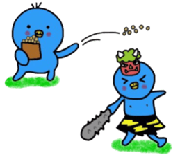 Healing blue chick events and everyday sticker #9550620