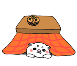 Japanese cat in winter sticker #9552505