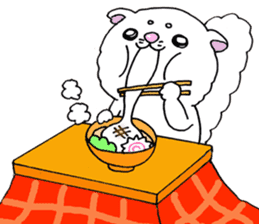 Japanese cat in winter sticker #9552508