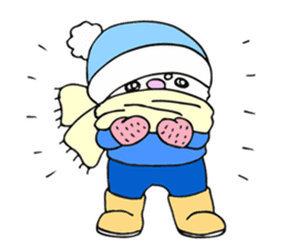 Japanese cat in winter sticker #9552515