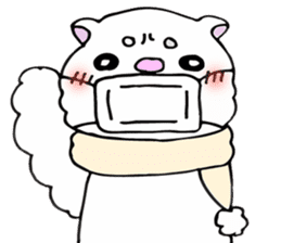 Japanese cat in winter sticker #9552517