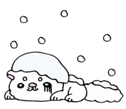 Japanese cat in winter sticker #9552518