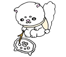 Japanese cat in winter sticker #9552519