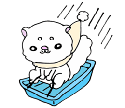 Japanese cat in winter sticker #9552520