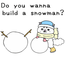 Japanese cat in winter sticker #9552522