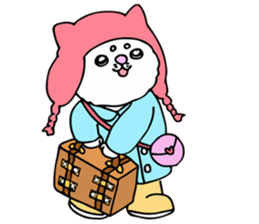 Japanese cat in winter sticker #9552529