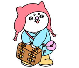 Japanese cat in winter sticker #9552529