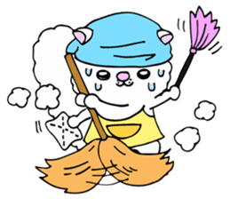 Japanese cat in winter sticker #9552530