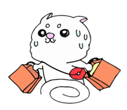 Japanese cat in winter sticker #9552532