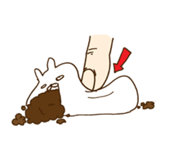 strange rabbit sticker sticker #9558364