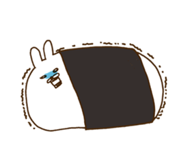 strange rabbit sticker sticker #9558369