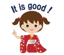 english version elegant kimono girl sticker #9563704