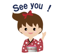 english version elegant kimono girl sticker #9563709