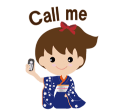 english version elegant kimono girl sticker #9563711