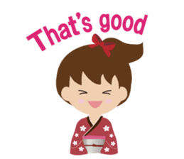 english version elegant kimono girl sticker #9563713