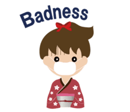 english version elegant kimono girl sticker #9563719