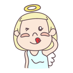 kawaii angel with bobbed hair