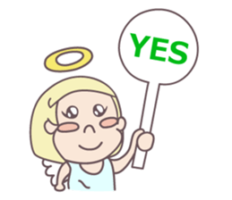 kawaii angel with bobbed hair sticker #9564384
