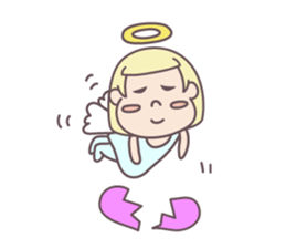 kawaii angel with bobbed hair sticker #9564387