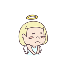 kawaii angel with bobbed hair sticker #9564389